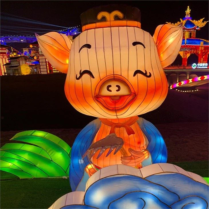 Chinese New Year Decorations Led Festival Silk Lantern